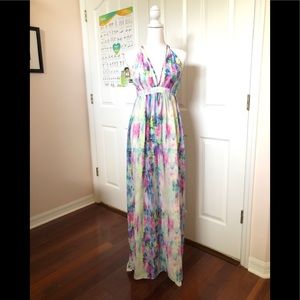 L’Atiste by Amy Watercolor Maxi Dress SZ S